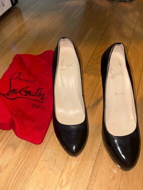 Christian Louboutin Black Patent Pointed Toe Pumps